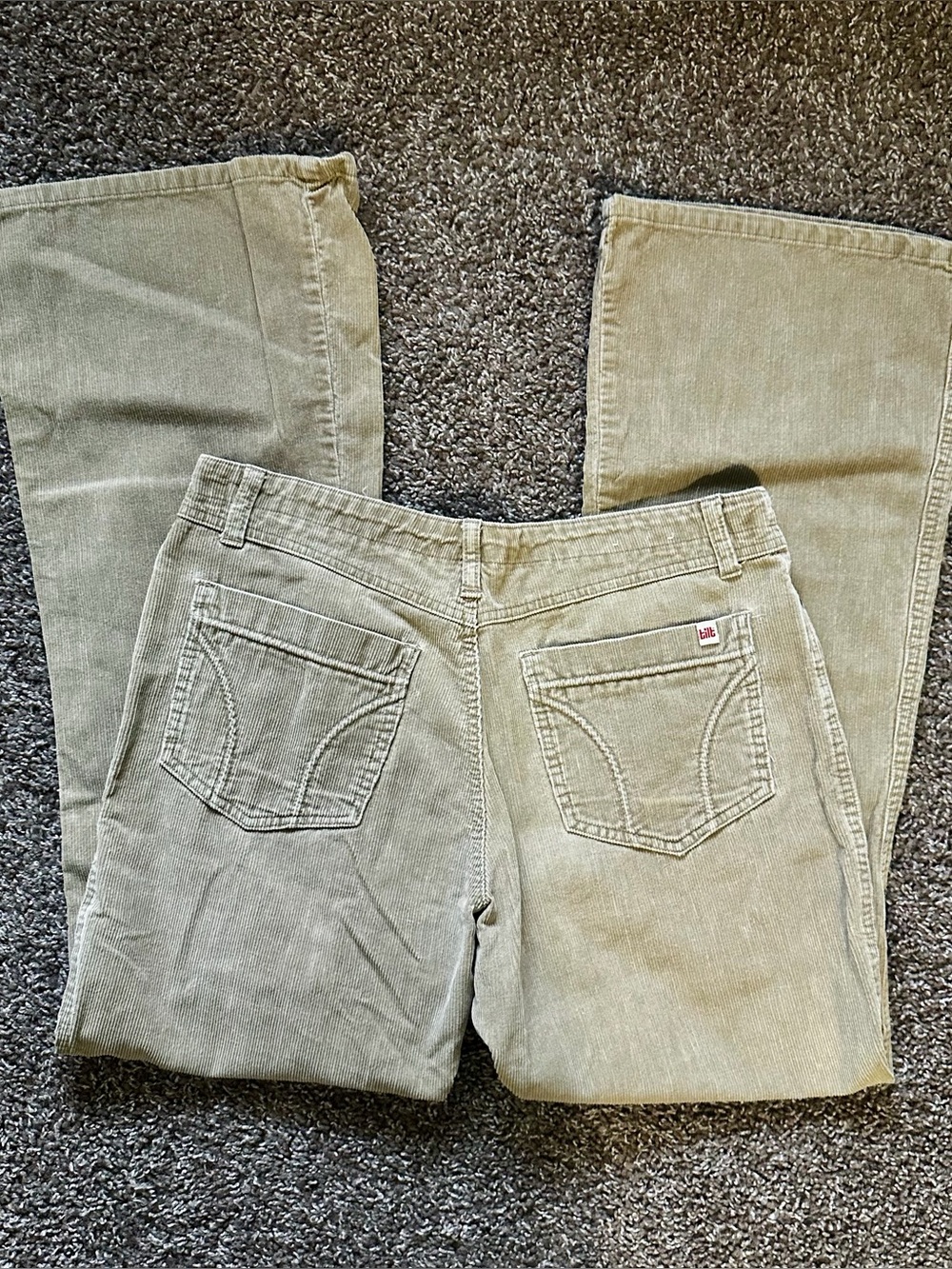 Y2K Tilt Olive Wide Leg Corduroy Pants Size 9
